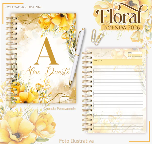 Agenda Floral Amarelo - Imagem 2