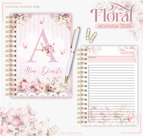 Agenda Floral Rosa - Imagem 2